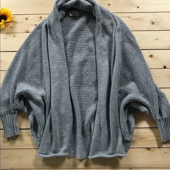 military hippie Tops - Military Hippie Grey Batwing Cardigan